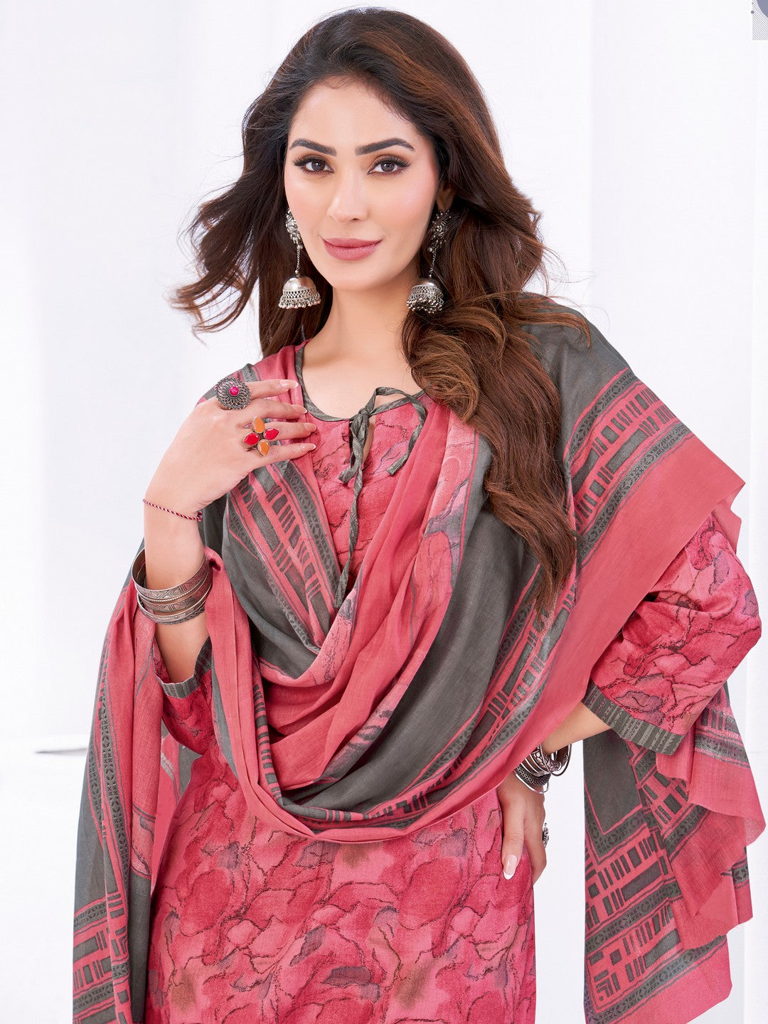 Larqi Women Pure Cotton Pink 3 Pcs Set
