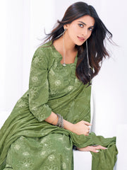 Larqi Women Pure Cotton Green 3 Pcs Set