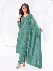 Larqi Women Pure Cotton Green 3 Pcs Set