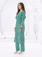 Larqi Women Pure Cotton Green 3 Pcs Set
