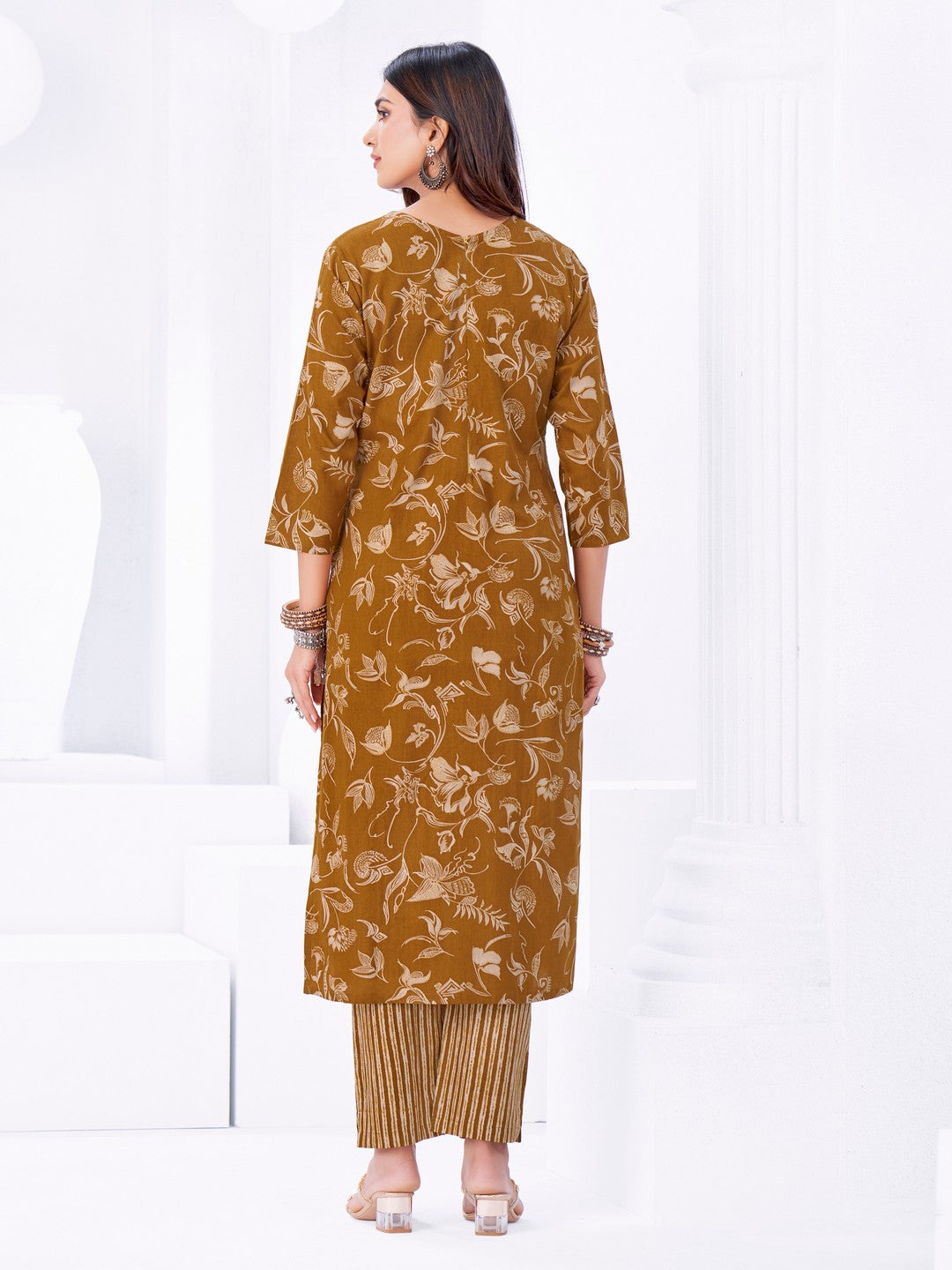 Larqi Women Pure Cotton Yellow 3 Pcs Set