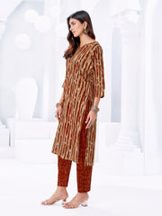 Larqi Women Pure Cotton Orange 3 Pcs Set