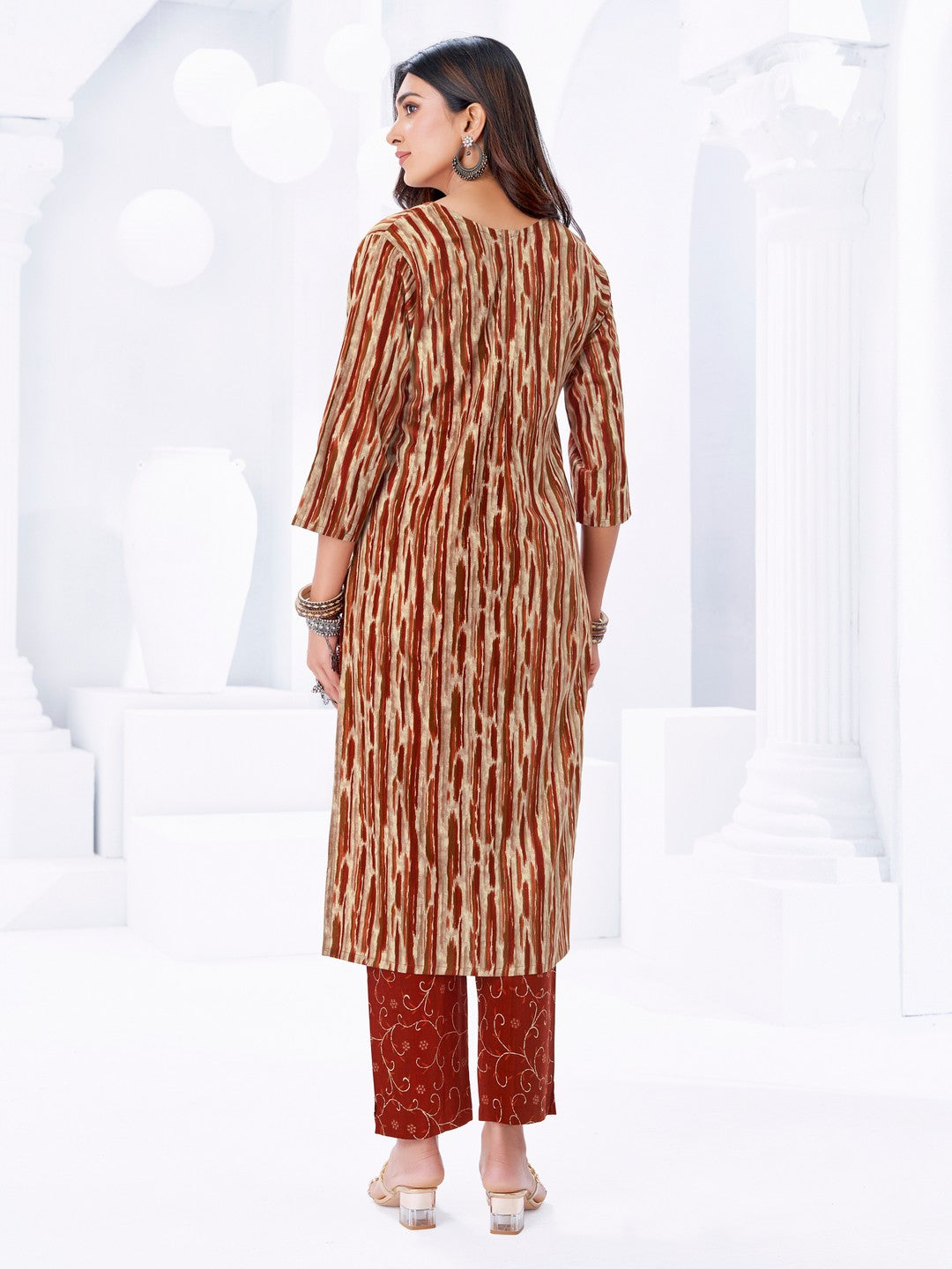 Larqi Women Pure Cotton Orange 3 Pcs Set
