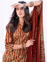 Larqi Women Pure Cotton Orange 3 Pcs Set