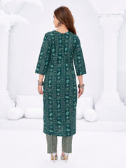 Larqi Women Pure Cotton Green 3 Pcs Set