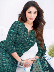 Larqi Women Pure Cotton Green 3 Pcs Set