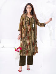 Larqi Women Pure Cotton Olive 3 Pcs Set