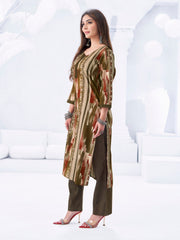 Larqi Women Pure Cotton Olive 3 Pcs Set