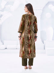 Larqi Women Pure Cotton Olive 3 Pcs Set