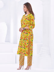 Larqi Women Pure Cotton Yellow 3 Pcs Set