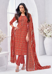Larqi Women Pure Cotton Orange 3 Pcs Set
