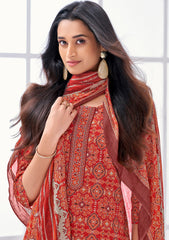Larqi Women Pure Cotton Orange 3 Pcs Set