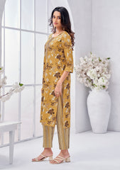 Larqi Women Pure Cotton Yellow 3 Pcs Set