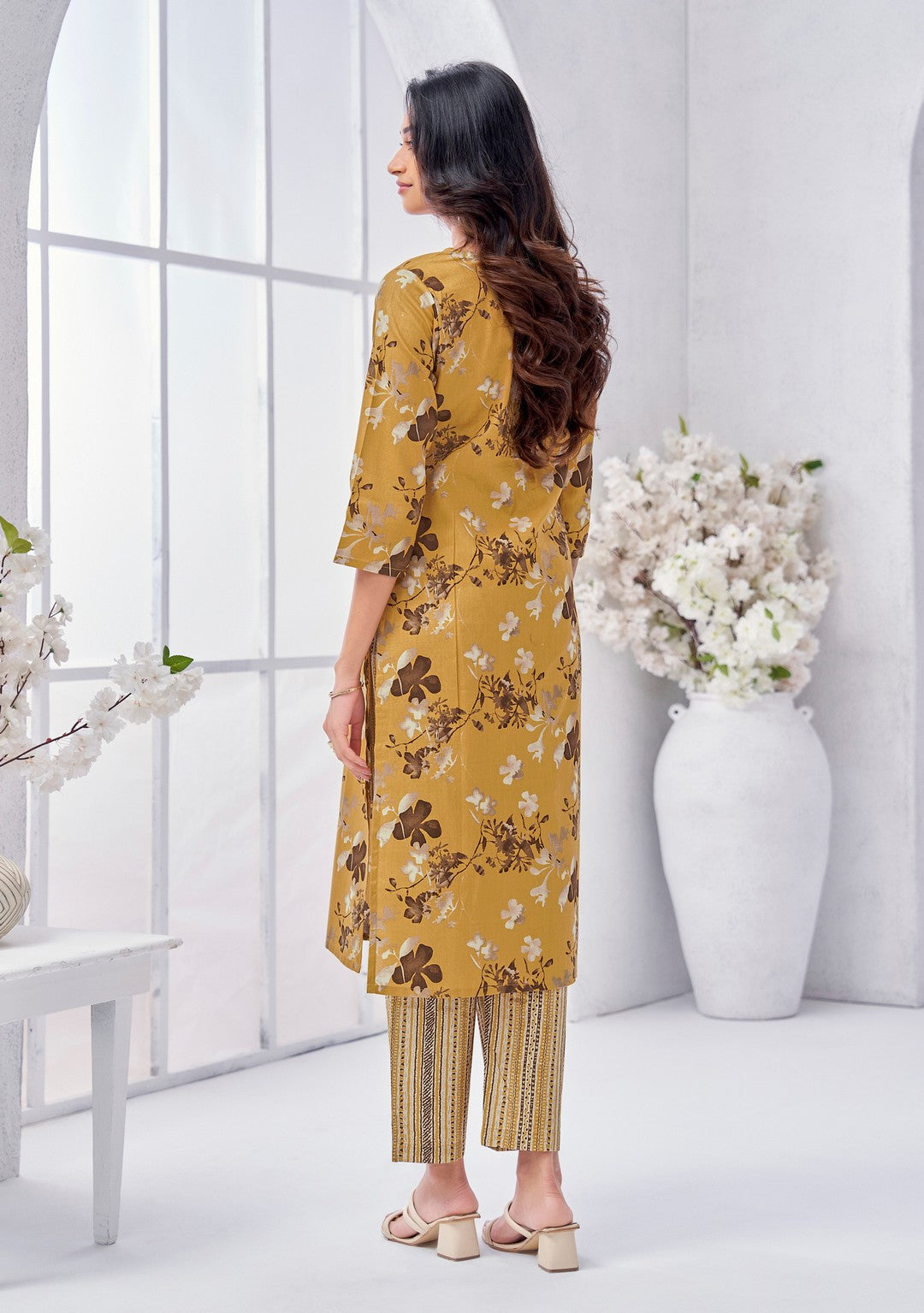 Larqi Women Pure Cotton Yellow 3 Pcs Set