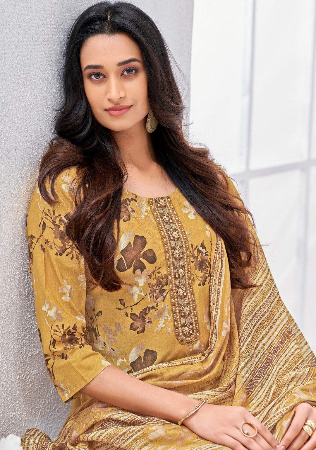 Larqi Women Pure Cotton Yellow 3 Pcs Set