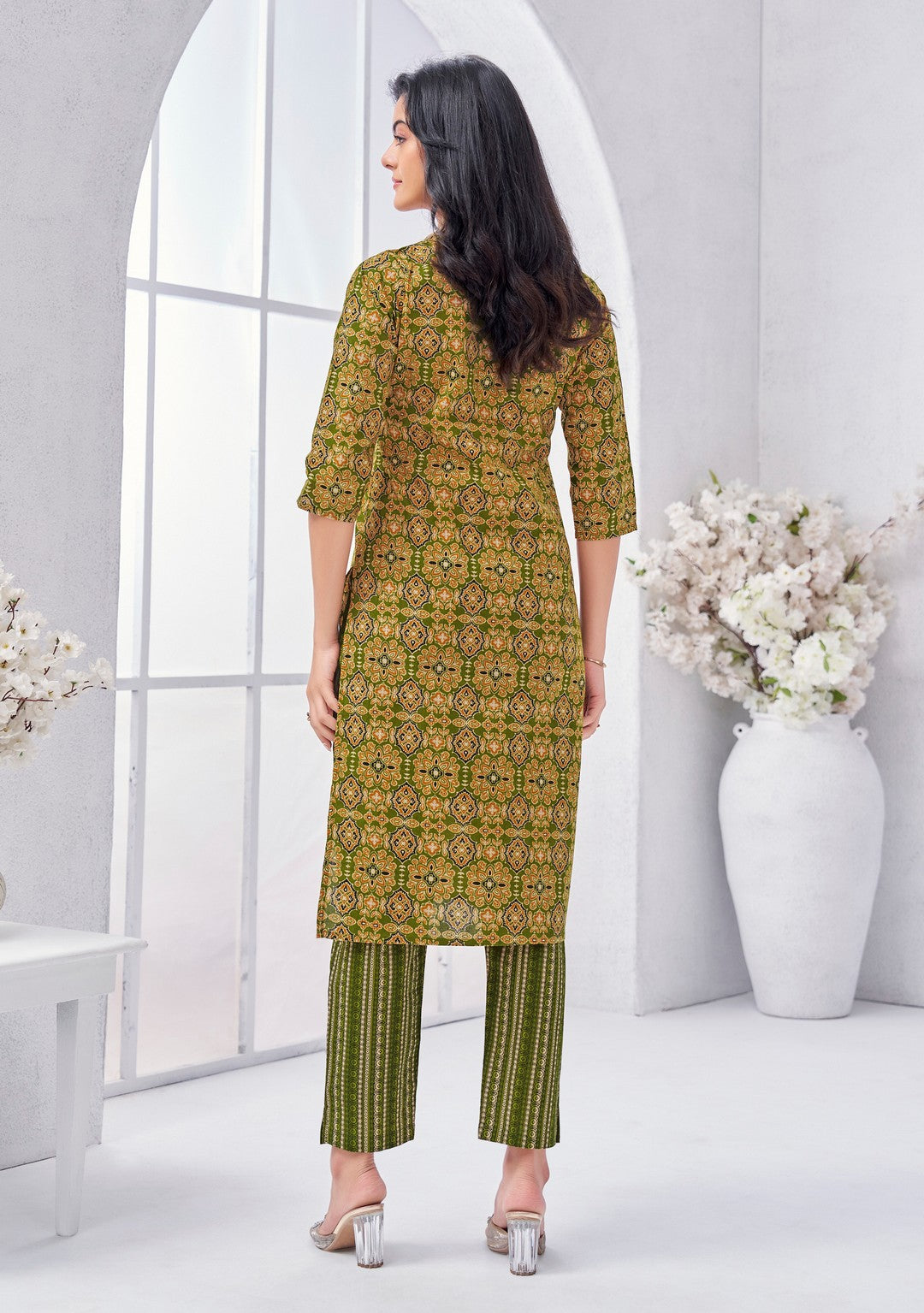 Larqi Women Pure Cotton Green 3 Pcs Set
