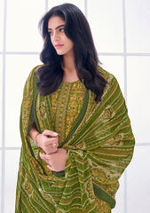 Larqi Women Pure Cotton Green 3 Pcs Set