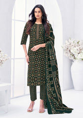 Larqi Women Pure Cotton Green 3 Pcs Set