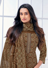 Larqi Women Pure Cotton Brown 3 Pcs Set