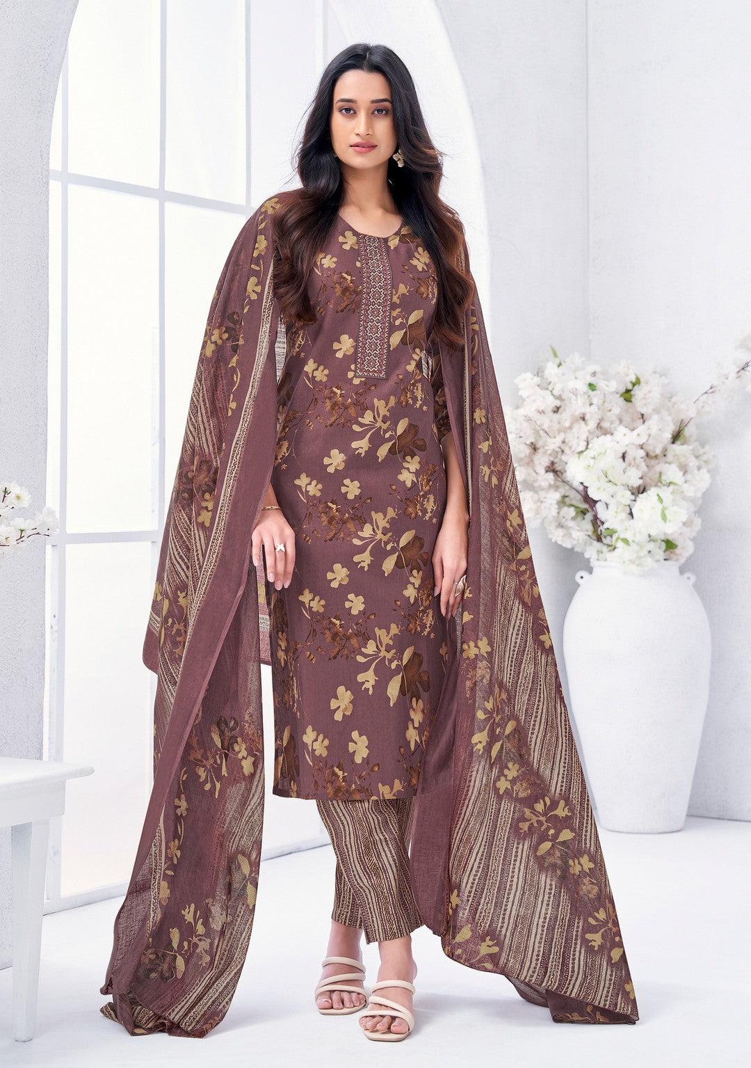Larqi Women Pure Cotton Purple 3 Pcs Set