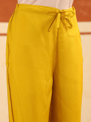 Larqi Women Chanderi Yellow 3 Pcs Set