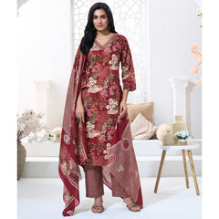 Larqi Women Pure Cotton Rust 3 Pcs Set