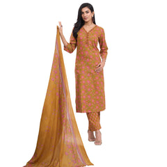 Larqi Women Pure Cotton Mustard 3 Pcs Set