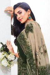 Larqi Women Pure Cotton Olive 3 Pcs Set