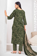 Larqi Women Pure Cotton Olive 3 Pcs Set