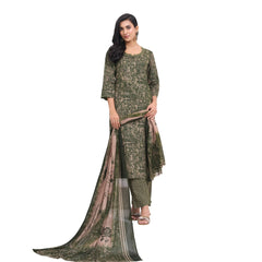 Larqi Women Pure Cotton Olive 3 Pcs Set