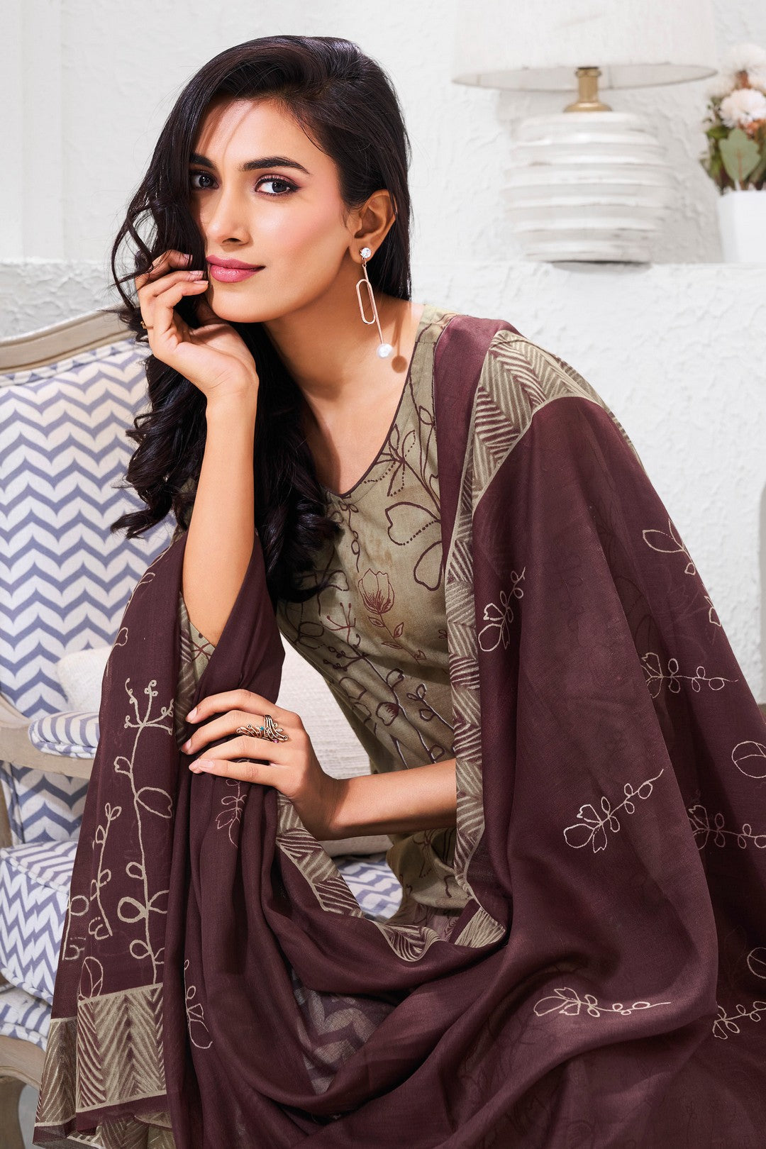 Larqi Women Pure Cotton Beige 3 Pcs Set