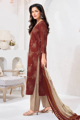 Larqi Women Pure Cotton Maroon 3 Pcs Set