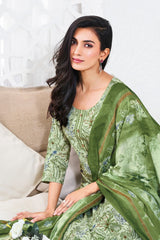 Larqi Women Pure Cotton Green 3 Pcs Set