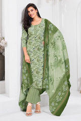 Larqi Women Pure Cotton Green 3 Pcs Set