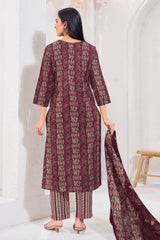 Larqi Women Pure Cotton Burgundy 3 Pcs Set