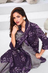 Larqi Women Pure Cotton Purple 3 Pcs Set