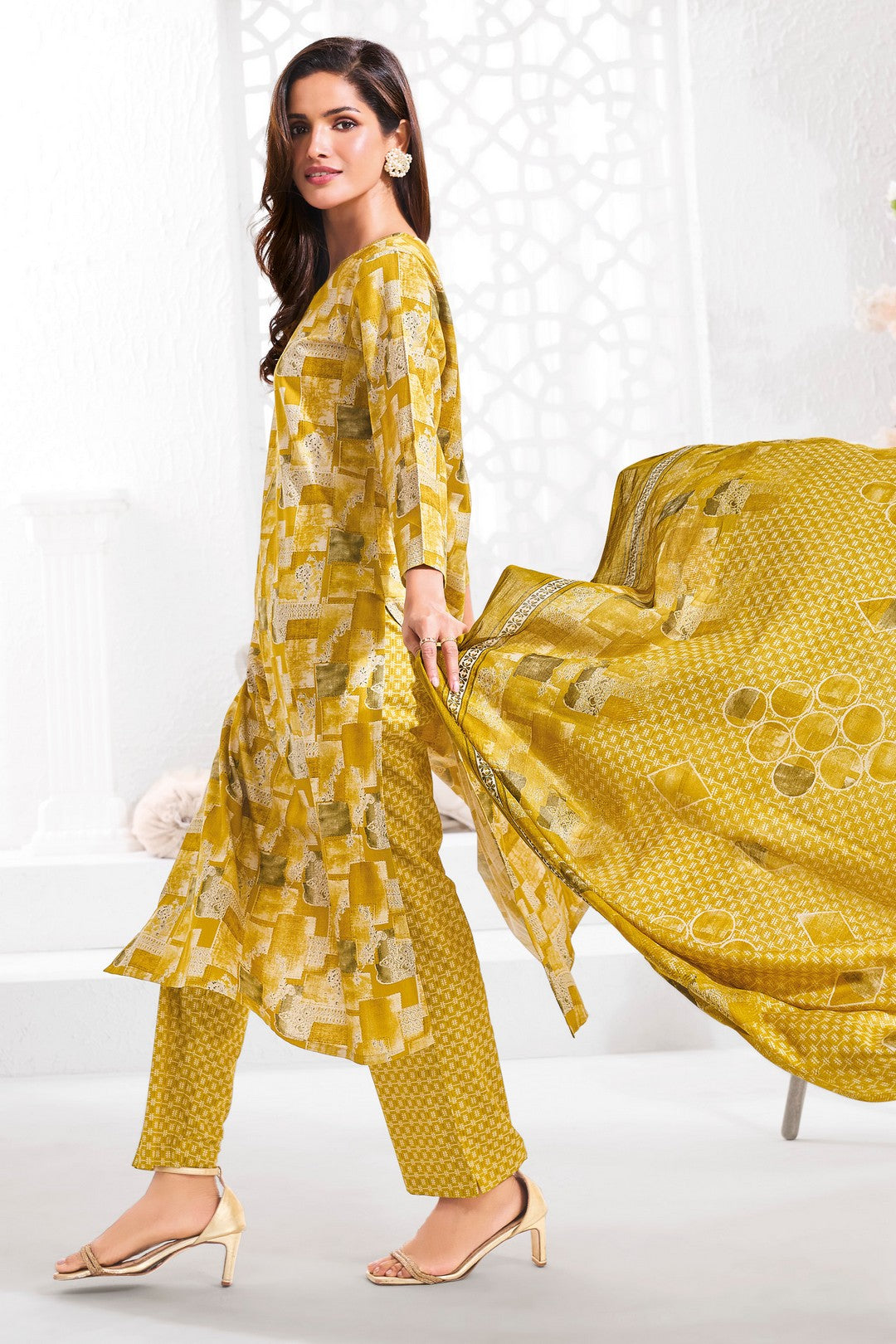 Larqi Women Pure Cotton Yellow 3 Pcs Set