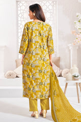 Larqi Women Pure Cotton Yellow 3 Pcs Set
