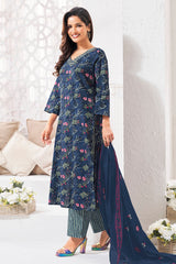 Larqi Women Pure Cotton Blue 3 Pcs Set