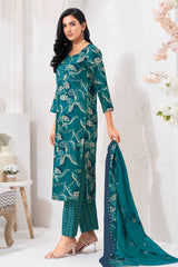 Larqi Women Pure Cotton Turquoise Blue 3 Pcs Set