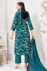Larqi Women Pure Cotton Turquoise Blue 3 Pcs Set