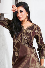 Larqi Women Pure Cotton Brown 3 Pcs Set