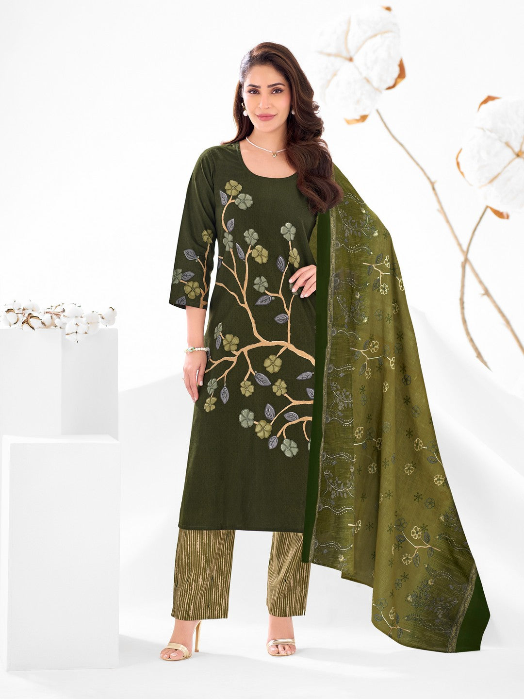 Larqi Women Pure Cotton 3 Pcs Set