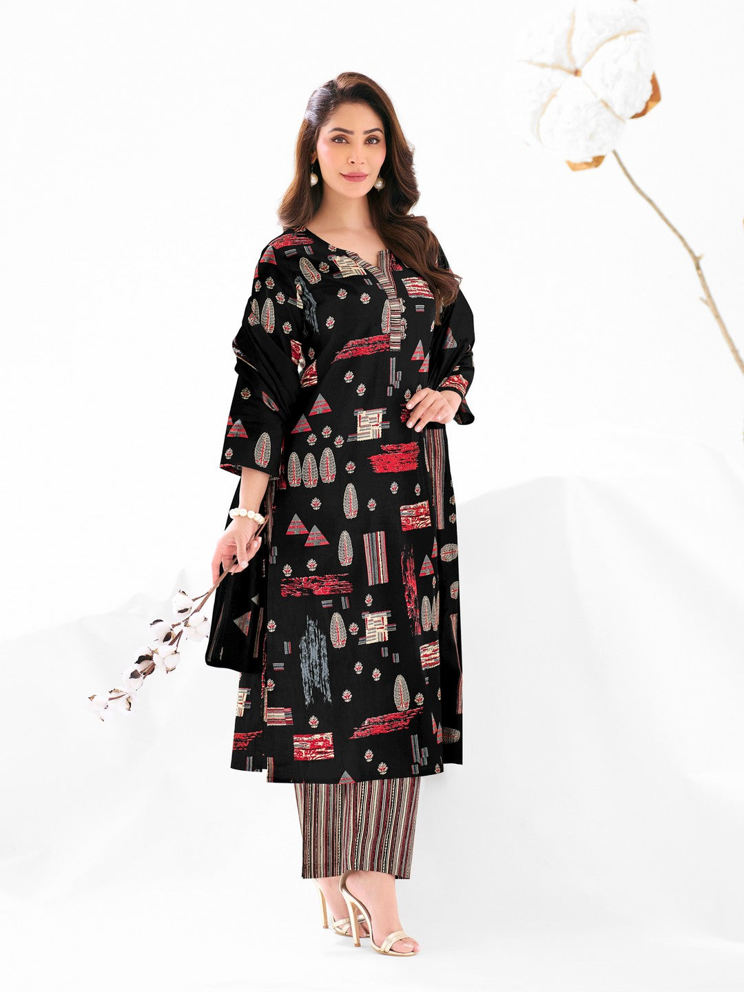 Larqi Women Pure Cotton 3 Pcs Set