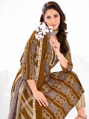 LarQi Women's Printed Pure Cotton 3-Piece Kurta Set – Round Neck