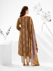 LarQi Women's Printed Pure Cotton 3-Piece Kurta Set – Round Neck