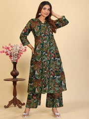 Larqi Women Pure Cotton Green Co Ords