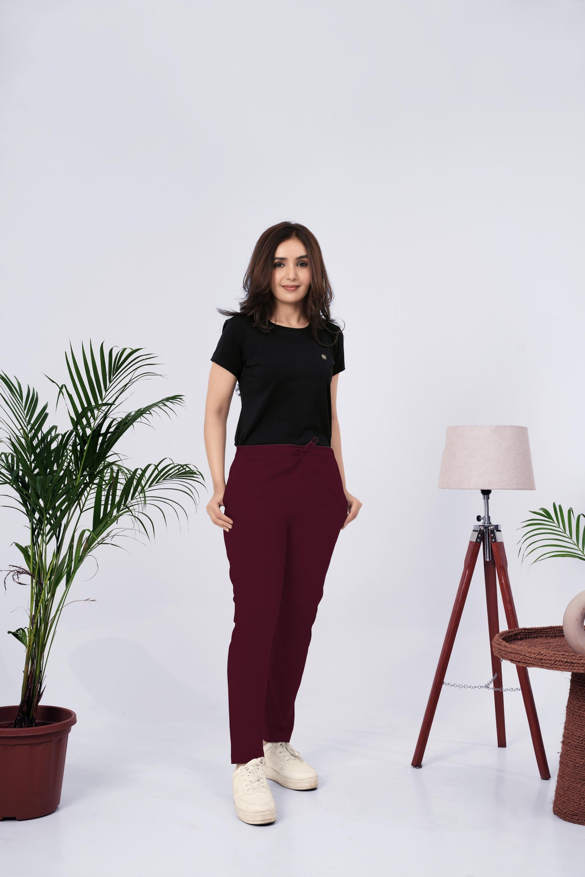 LarQi Maroon Stretch Pants