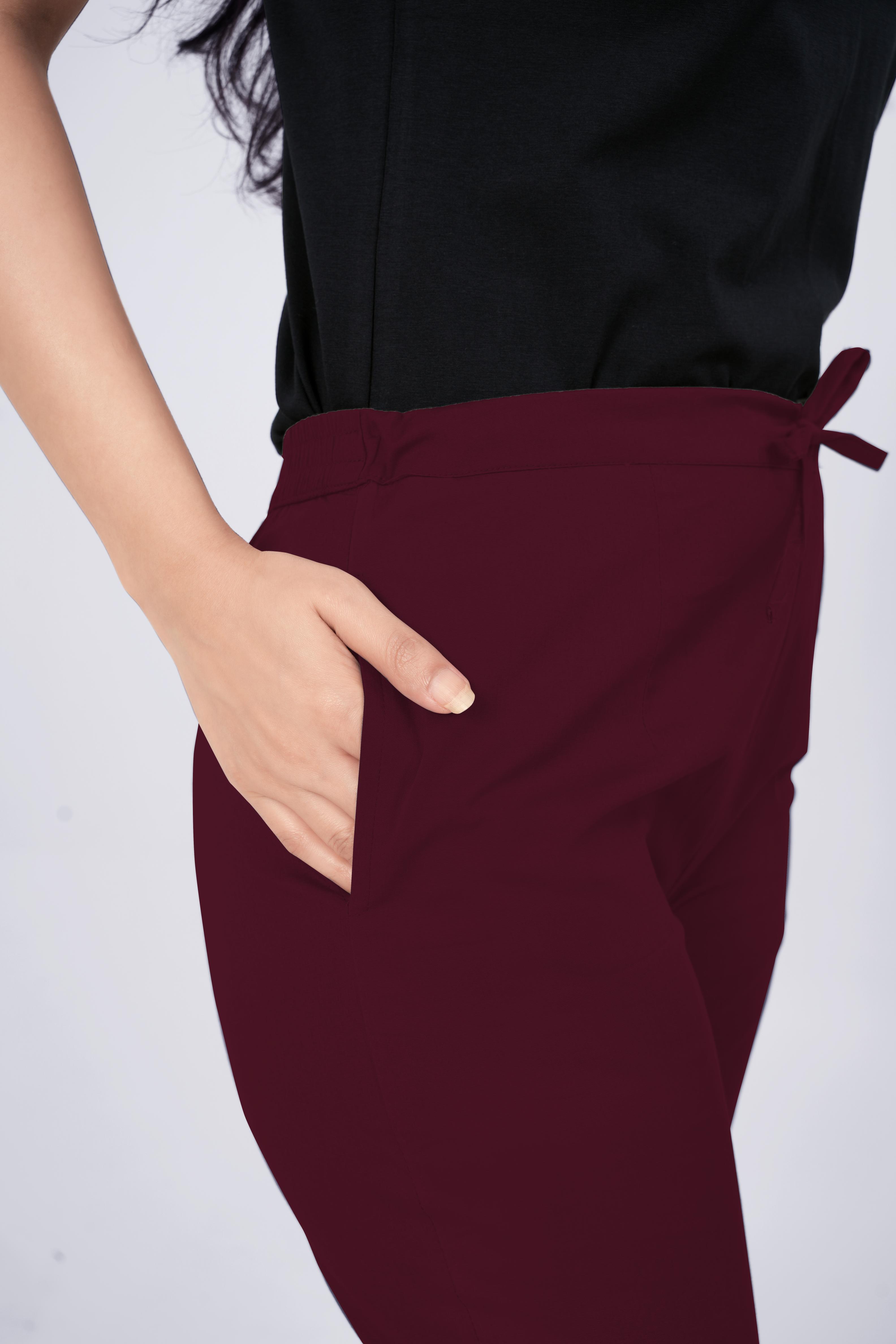 LarQi Maroon Stretch Pants