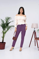 LarQi Rose Wine Stretch Pants